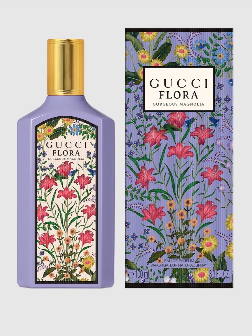 Gucci Flora Gorgeous Magnolia Perfume Bottle - Lavender & Gold